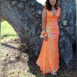Beautiful Orange Prom Dress